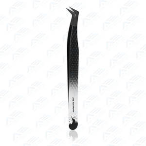 Pinzas curvas puntiagudas Herramienta de extensión de cejas y pestañas de precisión para aplicación de pestañas postizas Pinzas de acero inoxidable - Product Image 6