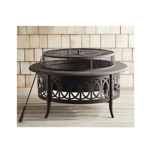 Outdoor Fire Pit with <b>BBQ</b> Grill Metal Wood Burning Fire Bowl Patio Heater Garden Fire Pit Cooking Grill with Stand - Product Image 2