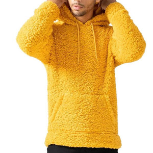 Factory Direct High Quality Sherpa Hoodies Custom Logo Soft Plush <b>Warm</b> <b>Fleece</b> Pullover For Men Winter Wholesale - Product Image 5