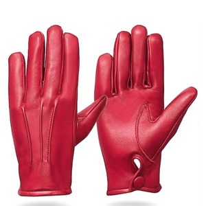 Guantes de Piel de Oveja Roja de Lujo, Largos hasta la Muñeca, con Diseño Liso sin Forro, Tacto Suave y Calor Térmico para Días de Invierno - Product Image 6