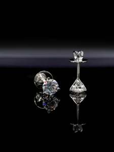 Pendientes de Diamantes Cultivados en Laboratorio de 1CT y 2CT, Oro Sólido de 14K, Joyería Clásica para Novias, Proveedor Mayorista, Certificado IGI - Product Image 3