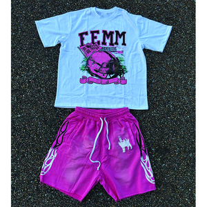 Ensemble décontracté homme respirant en coton molletonné 2 pièces (T-shirt à manches courtes et short) personnalisable OEM pour l'été – Conception numérique couleur personnalisée - Product Image 5