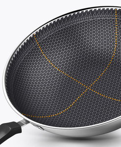 Wok antiadhésif fiable, conçu pour la cuisine quotidienne, avec un design profond, une poignée confortable et une surface antiadhésive de qualité supérieure - Product Image 4