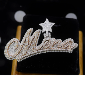 Lab Grown Diamond <b>Custom</b> <b>Name</b> Pendant White Rose Gold Hip Hop Iced Out Script Letter <b>Necklace</b> Luxury Statement Jewelry Gift - Product Image 5