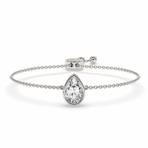 Pulsera de moda de oro de 14k (3/4 Ct.) Tw. Viene con un hermoso diamante de corte pera Michelle cultivado en laboratorio, certificado por GRA, joyería para mujer. - Product Image 4