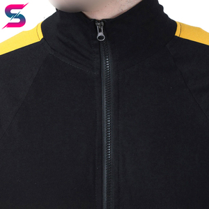 Black & Yellow Contrast Color Good Selling Durable <b>Machine</b> Washable Outer Wear OEM Lightweight Polyester Cotton Tracksuit - Product Image 5