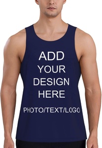 Men's Custom Print Tank <b>Top</b> O-Neck <b>Sleeveless</b> Digital Printing Breathable Knitted Casual Front Logo Design - Product Image 2