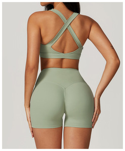 Women's Brown High Waist Seamless Breathable Spandex/Nylon Full Length Yoga <b>Leggings</b> <b>with</b> <b>Pockets</b> and Pull-On Closure - Product Image 4