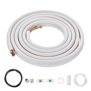Set di tubi per climatizzazione e riscaldamento da 25FT, con tubi in rame da 1/4 e 3/8 pollici D.E. e isolamento a triplo strato in PU - Product Image 1