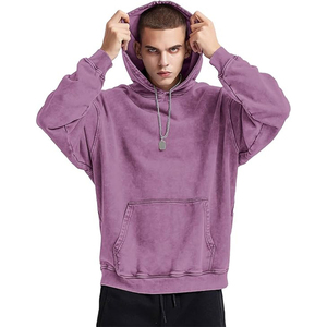 Sudadera con Capucha Vintage de Alta Calidad, Sudadera Lisa para Hombre, Talla Grande, Estilo Urbano, Color Morado - Product Image 2