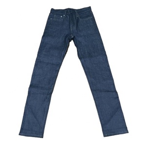 Jean cargo en denim selvedge personnalisé, style Y2K, délavé bleu clair, déchiré, coupe skinny, baggy, pour homme - Product Image 3