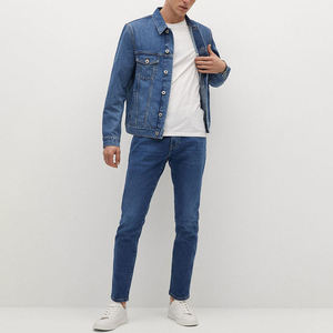 Veste d'hiver pour homme de haute qualité, respirante, en denim avec fourrure d'oie, grande taille, décoration boutonnée - Product Image 4
