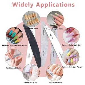 1pc LANGMA Disposable Durable Crystal Glass Double-Sided Nail <b>Files</b> <b>Case</b> Straight Pattern 100 Grit Professional Manicure Tool - Product Image 2