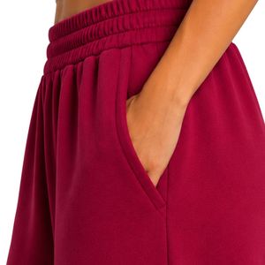 Burgundy Wide Leg Sweatpants <b>Women</b> Elastic Waist Loose Fit Cotton Fleece Trousers Oversized <b>Lounge</b> <b>Pants</b> Casual Streetwear - Product Image 5