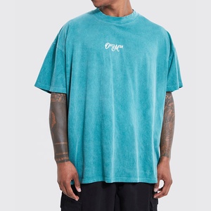 Camiseta de Lona para Hombre, 100% Algodón, Lavado Ácido, Corte Regular, Personalizable con Logotipo, Impresión Digital, Diseño Sólido - Product Image 4