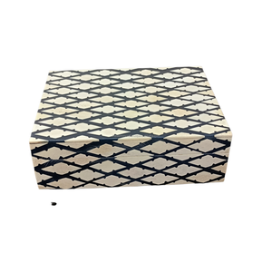 Boîte de rangement moderne de luxe faite à la main avec incrustations en os, écologique, organisateur de bijoux décoratif pour la décoration de salon et de la maison - Product Image 1