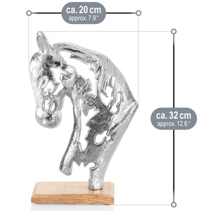 Handmade Metal Horse Head Sculpture Contemporary Artistic Animal Figure on Wooden Base for Living Room <b>Decor</b> - Product Image 6