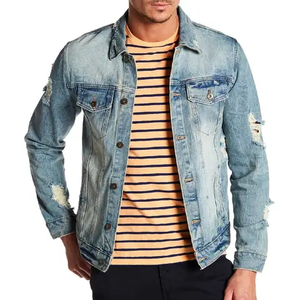 Fashion High Quality Long Sleeves Jeans Men <b>Denim</b> <b>Jackets</b> / Best Manufacturing <b>Custom</b> Made Comfortable Fit Men <b>Denim</b> Shirts - Product Image 4