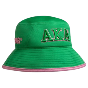 AKA Floppy Bucket <b>Hat</b> Green Embroidered Cotton Twill Wide Brim Sun <b>Hat</b> Casual Outdoor Fishing Beach Travel Unisex Fashion <b>Cap</b> - Product Image 1