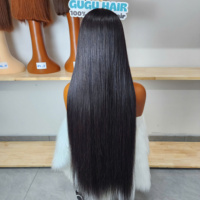 Perruques 100% Cheveux Humains Vierges Bruts Vietnamiens Double Drawn 5x5 HD Transparent Lace Front Closure Wig Sans Colle Remy Lisses Comme des Baguettes 28
