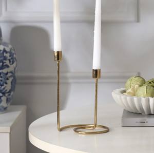 Porte-bougie moderne en laiton doré fait main, écologique, pour la décoration de table de Noël et de Pâques - Product Image 2