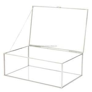 Boîte en verre doré de qualité supérieure de l'Inde Emballage et affichage de bijoux Collier de mariage de luxe Boucle d'oreille Boîte et étui de présentation précieux - Product Image 3