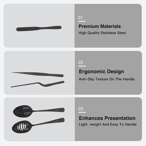 Kit de cuisine professionnel 5 pièces en acier inoxydable noir pour chef, outils de platsage, fournisseur au Pakistan, meilleure qualité, prix abordable - Product Image 4