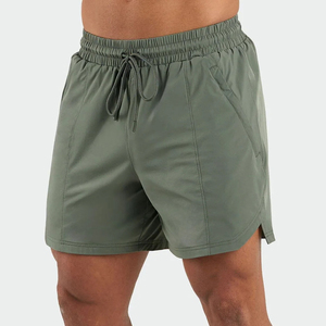 Men's Solid Color <b>Quick</b> <b>Dry</b> <b>Shorts</b> Mid Waist Elastic Waist Casual Style <b>Short</b> Length With Pockets 100% Polyester - Product Image 2