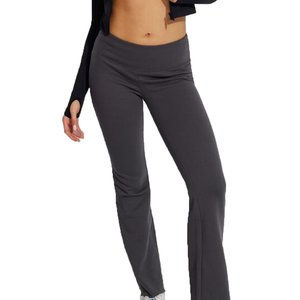 <b>Women</b> Flare <b>Jogger</b> Pants Polyester/Cotton Canvas Breathable Quick Dry Eco-Friendly Regular Fit Wide <b>Straight</b> <b>Leg</b> Sweatpants - Product Image 1
