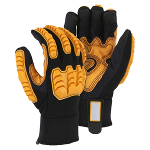 OEM Wholesale TPR Gloves Genuine Leather Spandex Anti Cut Work Gloves Palm Grip Industrial Safety Use TPR Impact Mechanic Gloves - Product Image 5