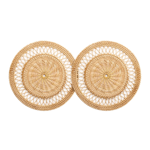 Vietnam Wicker Charger <b>Plates</b> Wholesale, Handwoven Rattan Placemats For Restaurants, Round Decorative Tableware <b>Mat</b> For Party - Product Image 1
