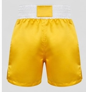 Shorts de MMA unisexe K4 jaunes coupe ample en polyester/coton avec logo frontal imprimé par sublimation - Product Image 2