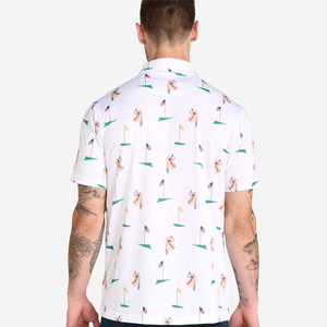 Camisa de Golf Casual de Manga Corta para Hombre, Blanca, de Poliéster Transpirable, con Botones al Frente - Product Image 6