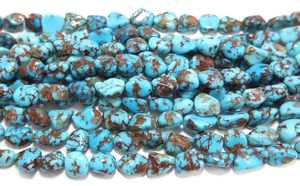 Cuentas de Turquesa Natural de la Mina del Príncipe Egipcio, Forma Redondeada, para la Elaboración de Joyería - Product Image 6