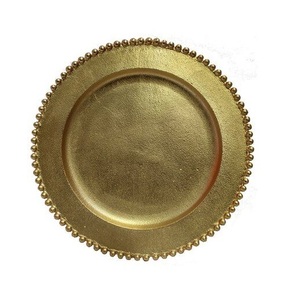 จานรองทองเหลืองขนาดใหญ่ จานรองตกแต่งทรงกลมสำหรับโต๊ะอาหาร จานรองสำหรับงานแต่งงาน งานเลี้ยง งานจัดเลี้ยง ออกแบบตกแต่งอย่างหรูหรา - Product Image 2