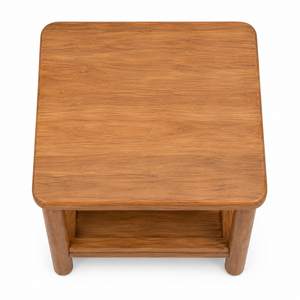 Table à manger carrée en bois massif avec étagère inférieure, design minimaliste moderne, meubles pour la maison - Product Image 4