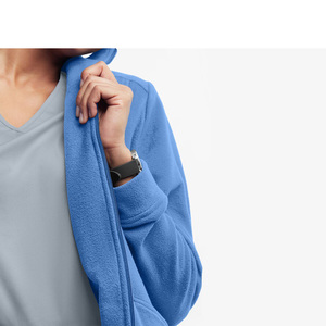 Blouse de travail unisexe en molleton tricoté 100% coton avec logo personnalisé, fermeture éclair intégrale, respirante, détection des aiguilles, usage médical - Product Image 4