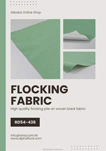 ผลิตตามสั่ง ผ้าเรยอนพิมพ์ลายขนปุย ขนาดกว้าง 54 นิ้ว ผ้ากำมะหยี่ฟล็อก รุ่น RD54-438 สีเขียว - Product Image 2