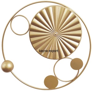 Ancy-arte decorativo de pared de metal con acabado dorado a granel, decoración de pared redonda con acabado práctico para uso en el hogar y el hotel a precios baratos - Product Image 3