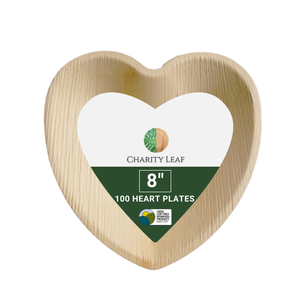 Piatto a Forma di Cuore in Foglia di Palma Naturale Usa e Getta da 8 Pollici - Product Image 6