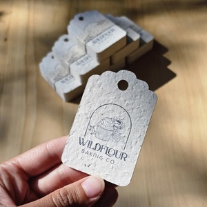 Etiquetas Rectangulares de Papel al por Mayor con Cordel, Etiquetas de Regalo Plantables con Hilo para Embalaje Sostenible, Logotipo Corporativo, Regalo Empresarial - Product Image 1