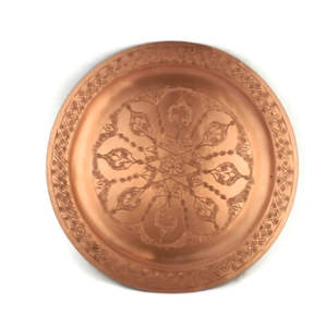 Plato Base Redondo de Cobre Puro Martillado a Mano de 13 Pulgadas, para Decoración de Bodas de Lujo, Vajilla de Hotel y Suministros para Fiestas - Product Image 2