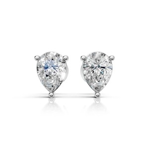 Pendientes Colgantes de Moissanita en Plata de Ley con Baño de Rodio, Joyería Fina para Hombre con Engaste de Tres Puntas - Product Image 1