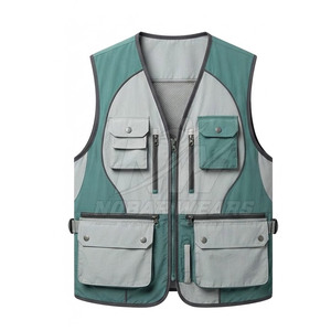 Gilet de pêche pour hommes, léger, avec empiècements en maille, multi-poches, vêtements de pêche en plein air, design ajustable, fournisseur en gros - Product Image 2