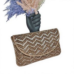 Bolso de mano con cuentas, cosido a mano, tamaño pequeño, gran capacidad, forro de algodón impermeable, diseños artesanales para mujer - Product Image 1