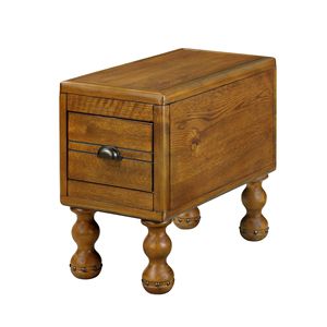 Solid Wood Rectangle 23.6 Inch Narrow Side <b>Table</b> Drawer Vintage <b>Bedside</b> Nightstand for <b>Small</b> Spaces End <b>Table</b> - Product Image 4