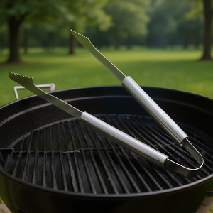 Pinze per barbecue in acciaio inossidabile con manico lungo resistenti al calore per grigliare e cucinare - Product Image 3