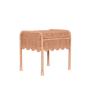 Handwoven Rattan Kids <b>Bedside</b> <b>Table</b> Natural Wicker Nursery <b>Stool</b> Bedroom Entryway Decorative Furniture Handmade OEM ODM Factory - Product Image 1