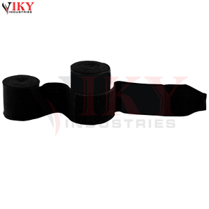 Service OEM ODM – Bandes de boxe noires professionnelles élastiques et respirantes pour entraînement MMA, avec étiquette personnalisée, sangles de poignet - Product Image 3