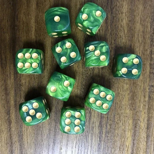 Ensemble de dés en résine écologique verte avec points dorés, faits à la main, personnalisés pour les jeux de rôle DND, FAIZA CRAFT FC-7576 - Product Image 2